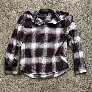 Apt. 9 Maroon and Gray Plaid Shirt